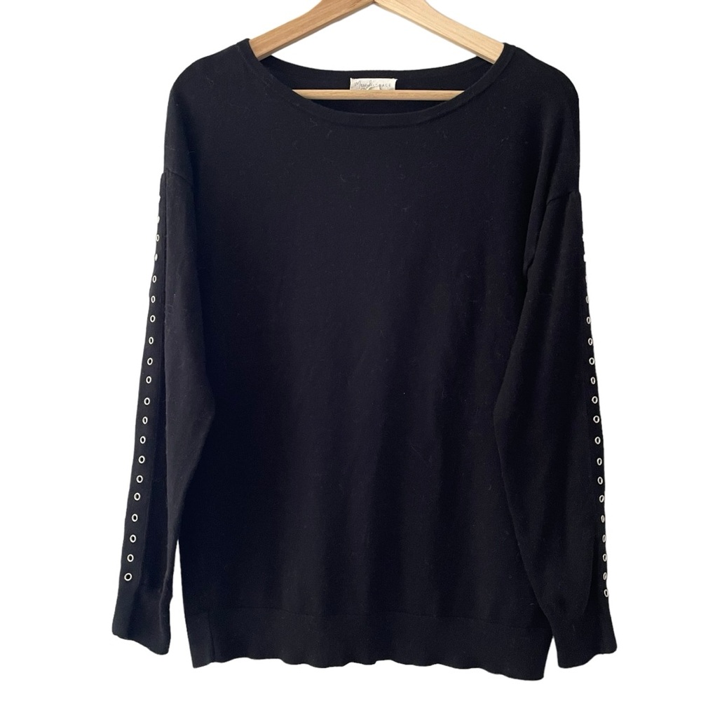 Market & Spruce Waldo Grommet Detail Pullover Black Women’s Size Medium